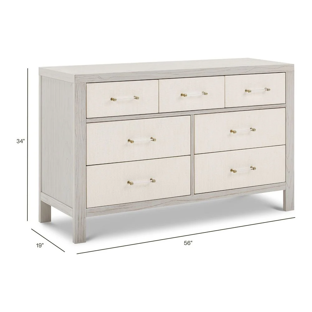 Namesake Eloise 7-Drawer Assembled Dresser with Performance Pearl Eco-Weave - White Driftwood - Image 6
