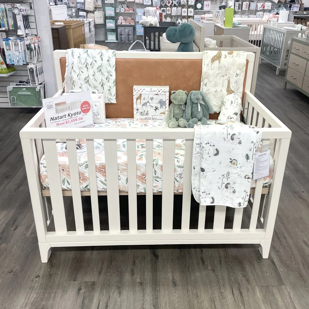 Natart 2-Piece Kyoto Crib and Double Dresser Set - Linen/Caramel (Floor Model) - Image 3