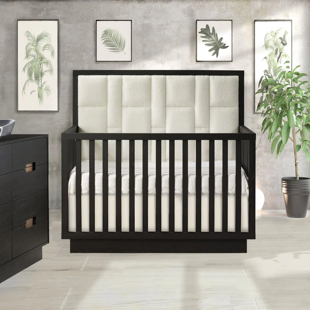 Natart Signature Series Como Convertible Crib with Geometric Upholstered Panel - Image 3