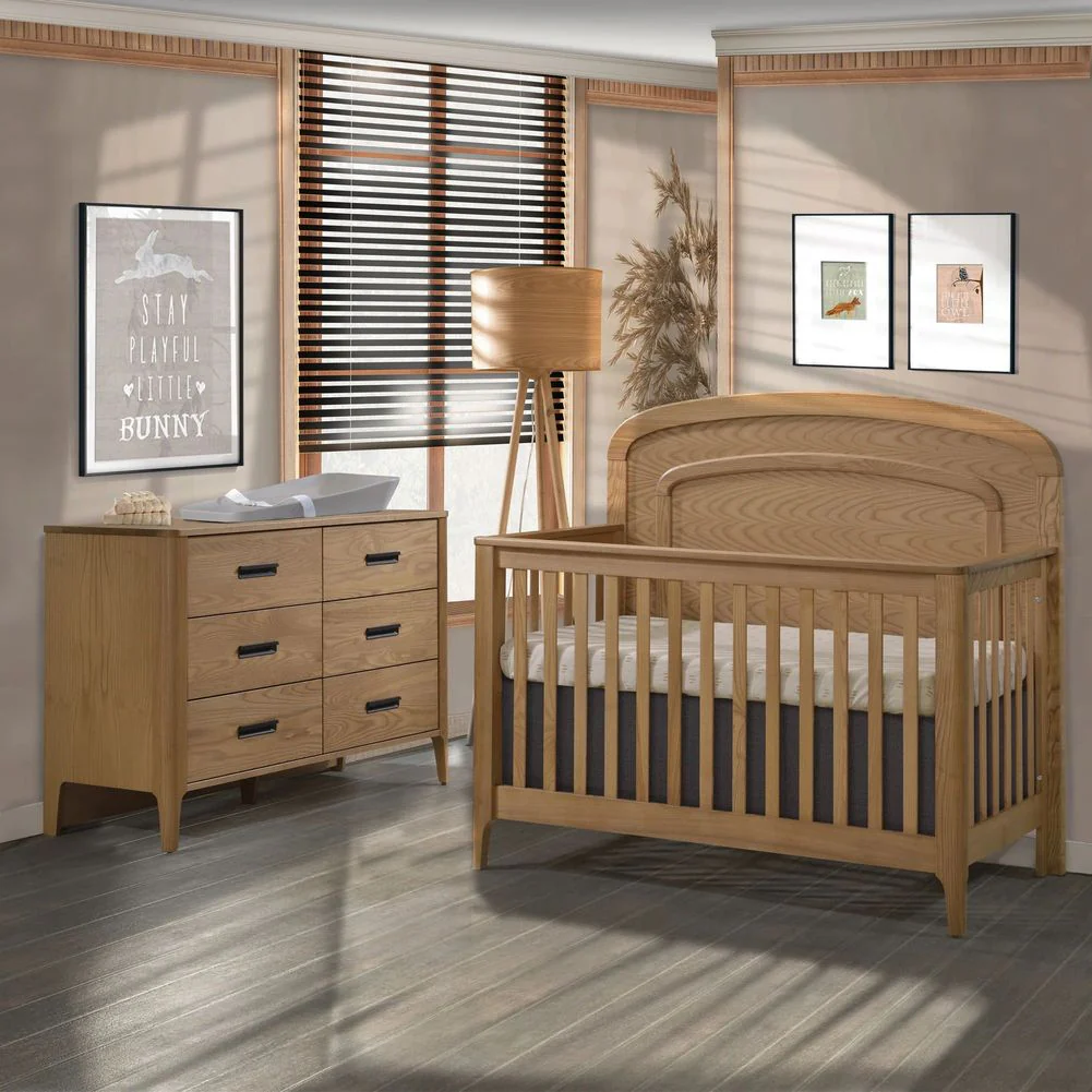 Natart Signature Series Palo Convertible Crib with with Arched Decorative Molding - Image 2