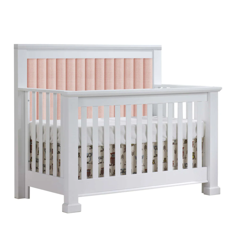 Natart Taylor 5-in-1 Convertible Crib with Channel Tufted Headboard Panel - Image 2