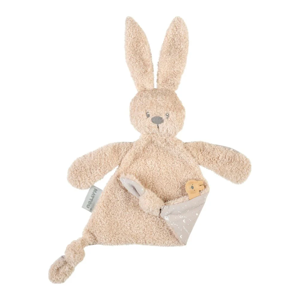 Nattou Doudou Lapidou Triangle Teddy Comforter Plush Toy - Sand