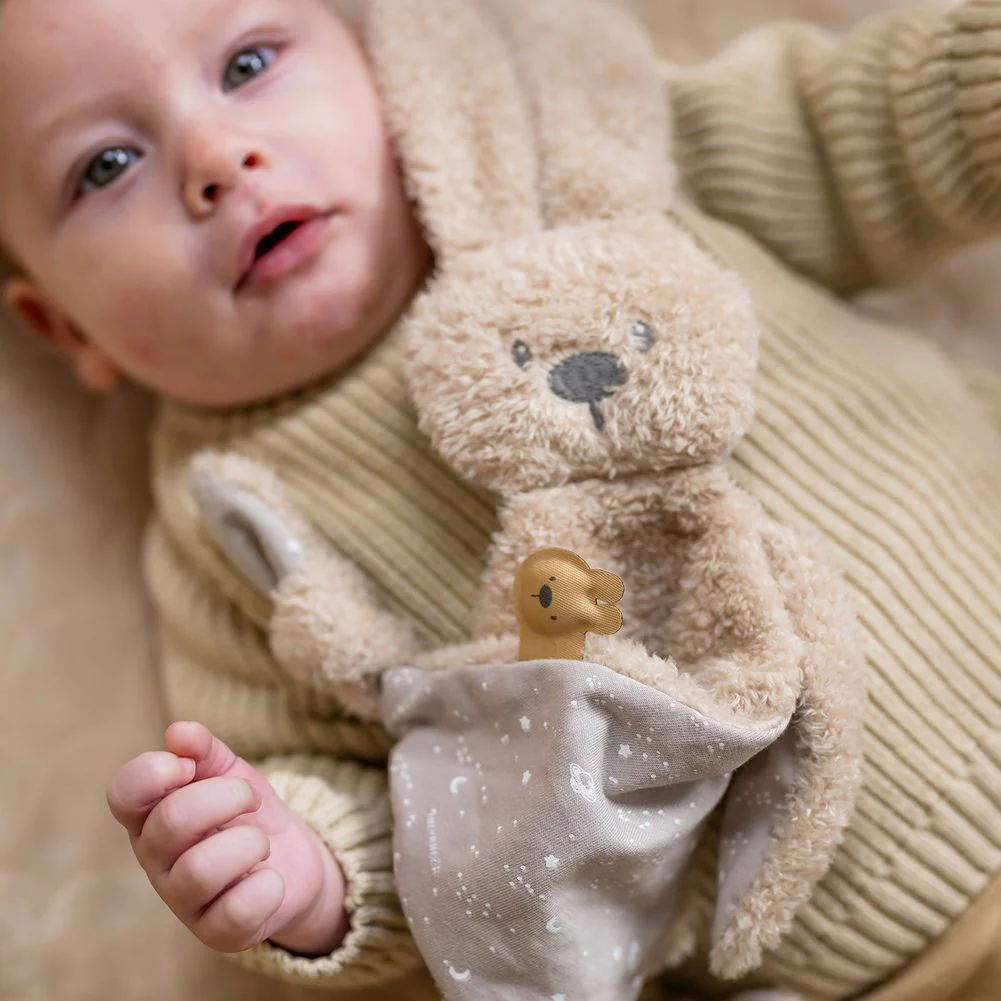 Nattou Doudou Lapidou Triangle Teddy Comforter Plush Toy - Sand - Image 2