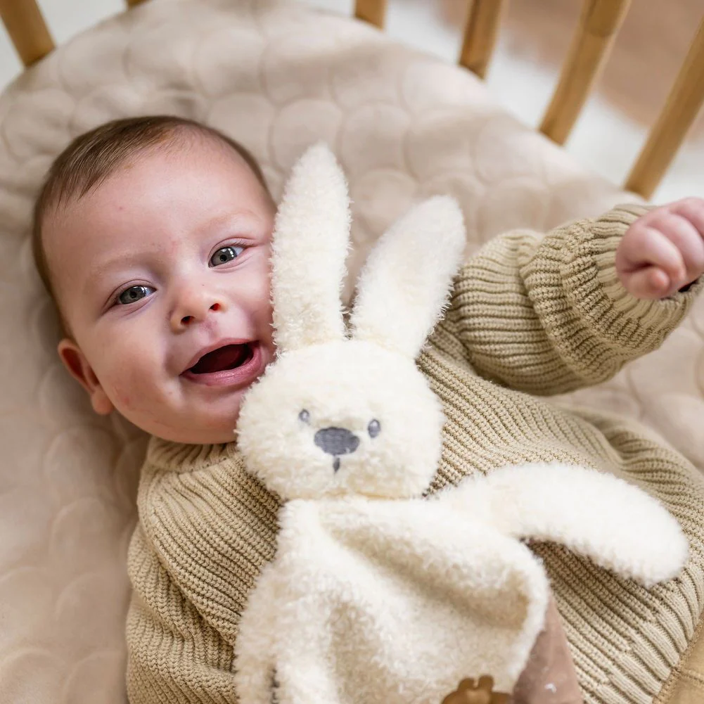 Nattou Doudou Lapidou Triangle Teddy Comforter Plush Toy - Vanilla - Image 4