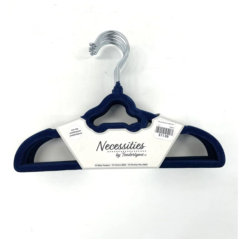 Necessities by TenderTyme 9-Pack Non-Slip Design Baby Hangers - Blue Car (Open Box) - Image 2