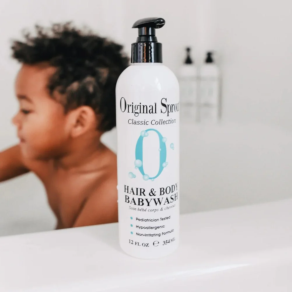 Original Sprout Hypoallergenic Vegan Classic Hair & Body Babywash (12 oz) - Image 2