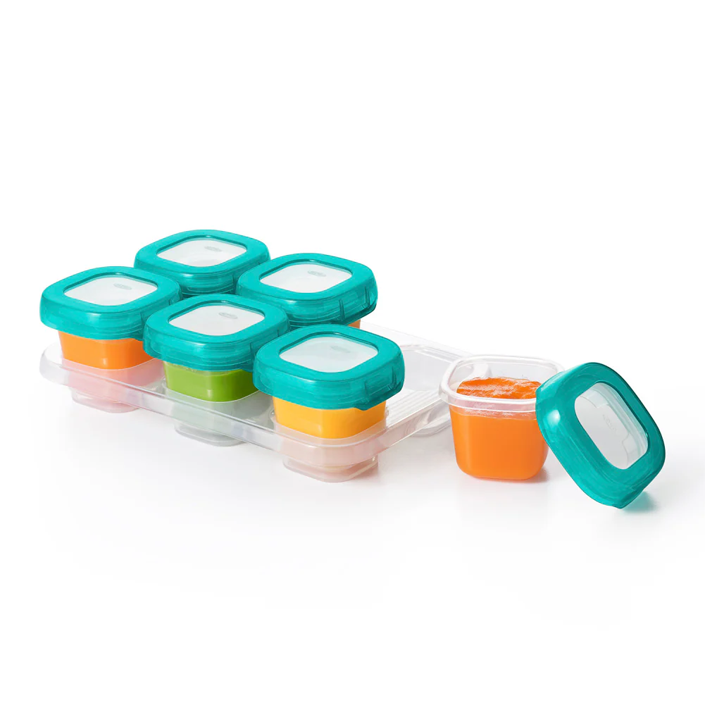 OXO Tot 6-Pack Baby Food Storage Blocks - Teal (2oz) - Image 4