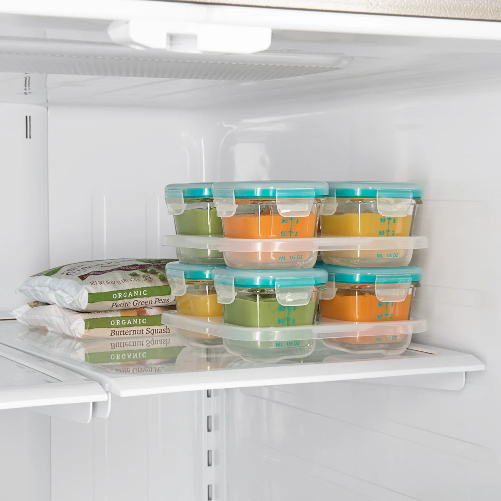 OXO Tot Glass Baby Block 4-Pack Freezer Storage Container 4oz - Teal - Image 6