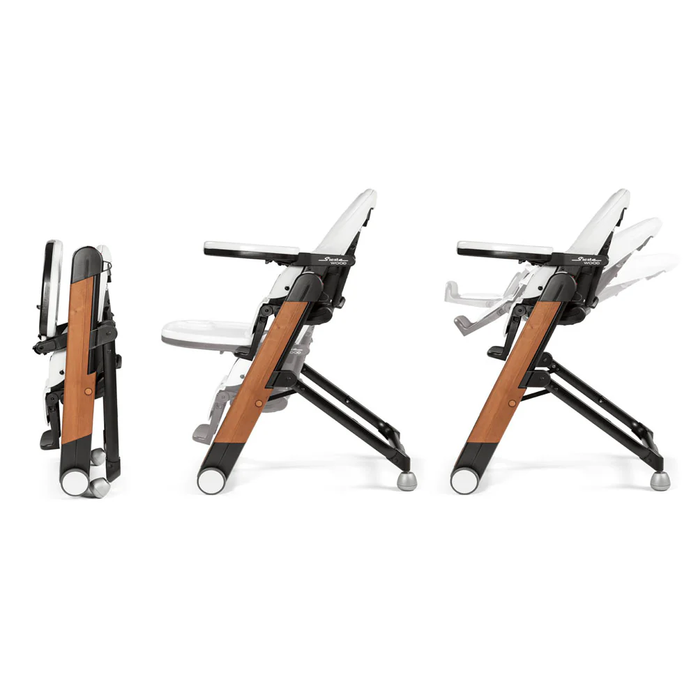 Peg Perego Siesta Ambiance High Chair with Eco Leather/Wood Look - Image 6