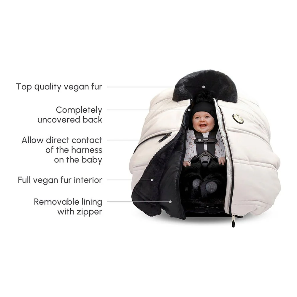Petit Coulou 3-Season Car Seat Cover and Insulated Backing Deluxe Set - Image 5