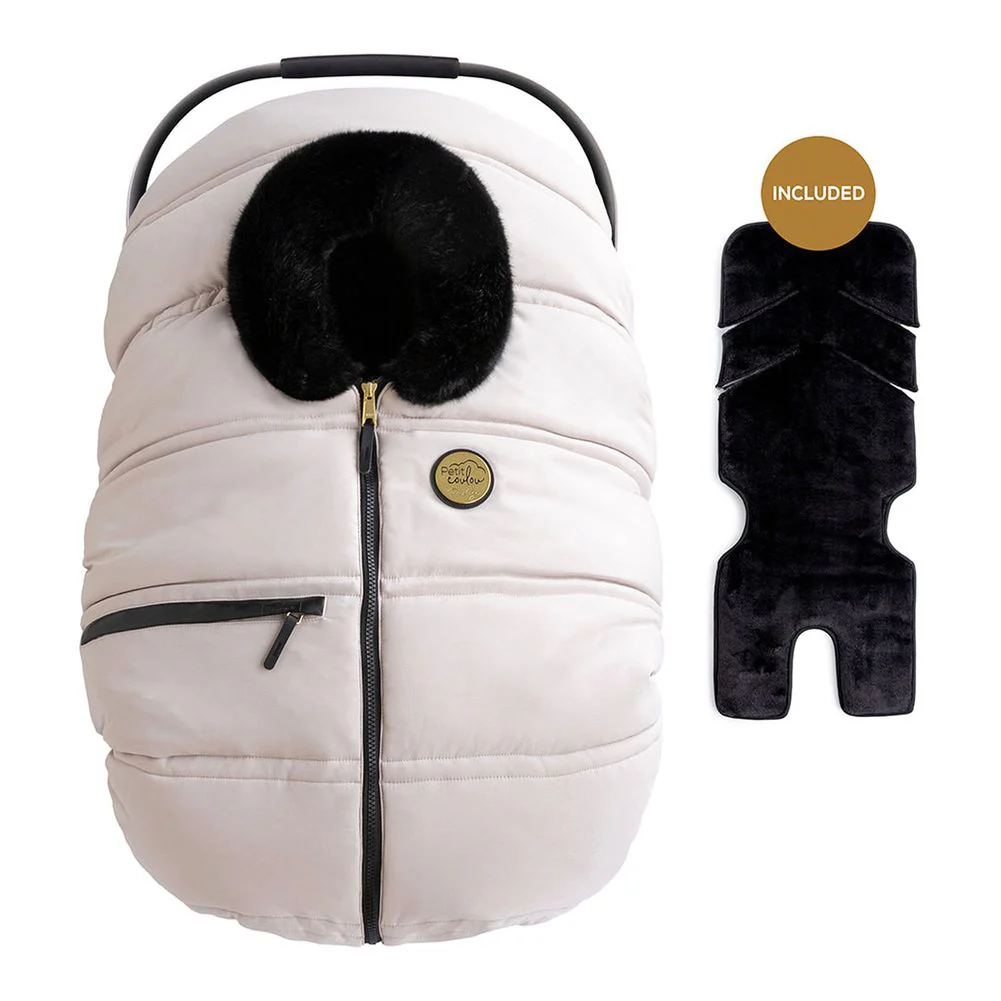 Petit Coulou 3-Season Car Seat Cover and Insulated Backing Deluxe Set - Image 9