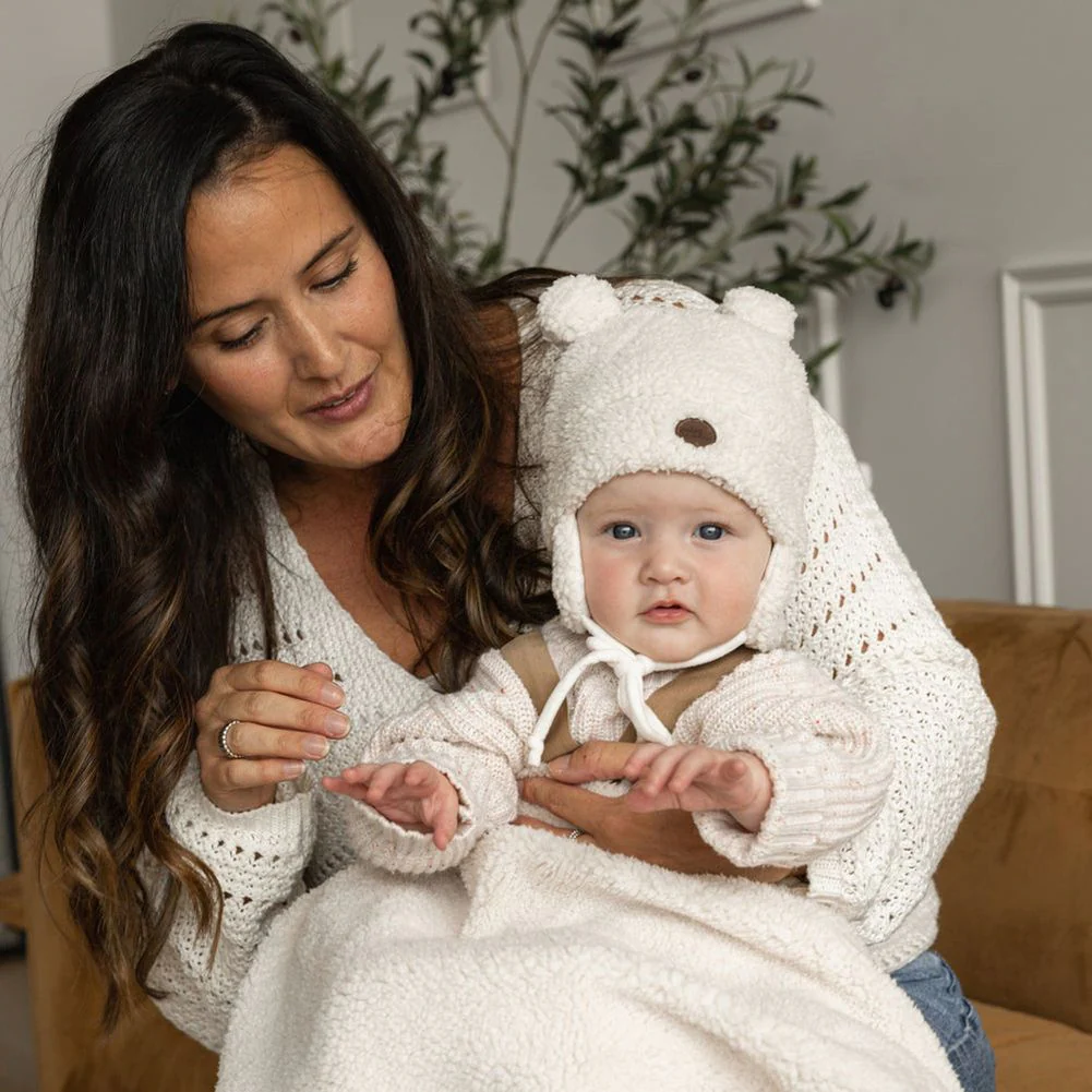 Petit Coulou Sherpa Teddy Bear Baby Gift Box - Cream - Image 8