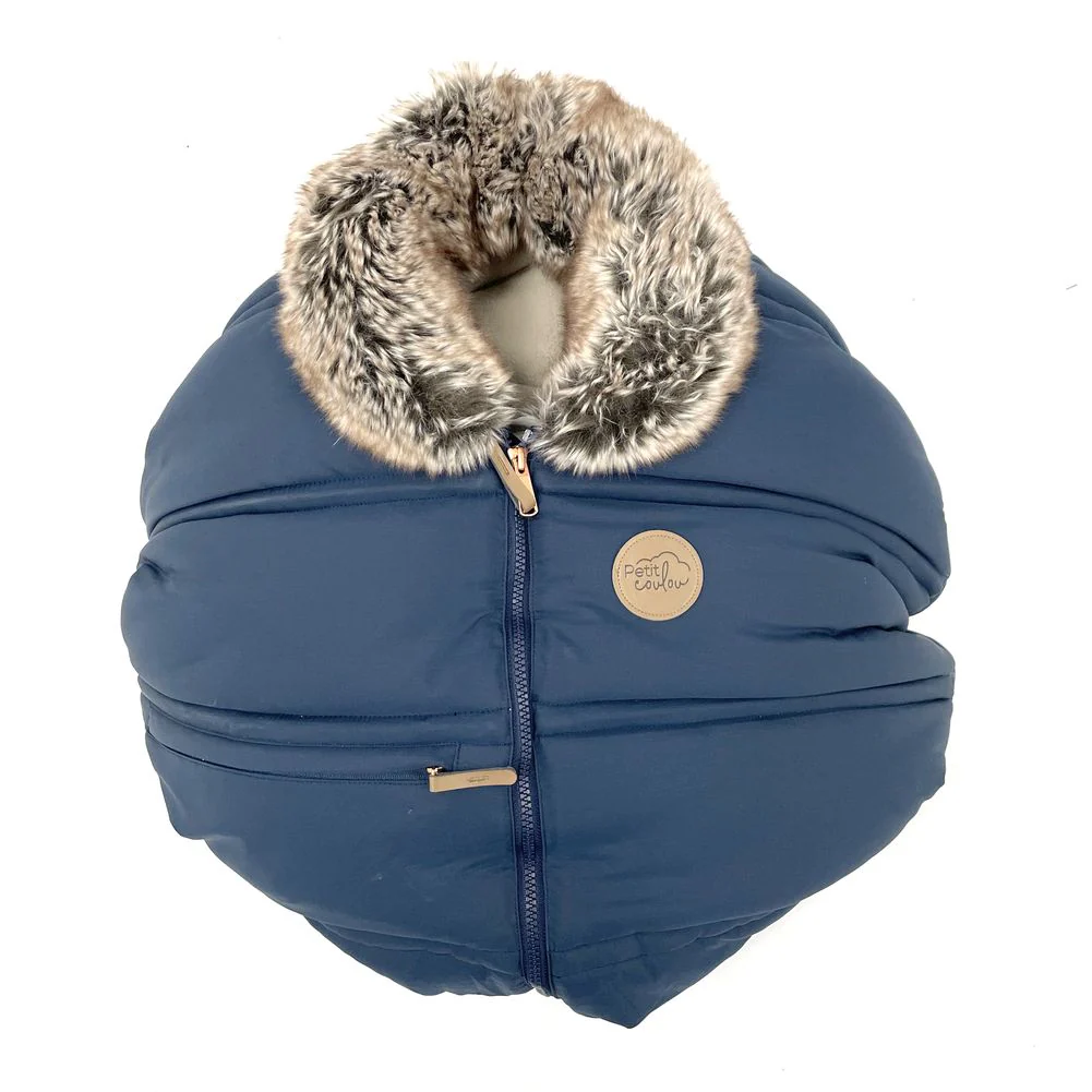 Petit Coulou Winter Cover for Infant Car Seats - Agate Wolf (Open Box) - Image 2