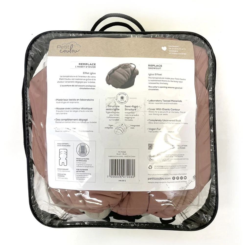 Petit Coulou Winter Cover for Infant Car Seats - Blush (Open Box) - Image 3