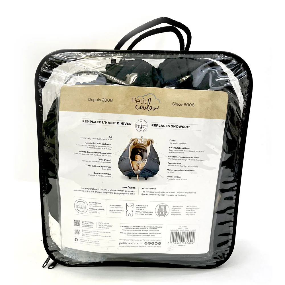 Petit Coulou Winter Cover for Infant Car Seats - Onyx Wolf (Open Box) - Image 3