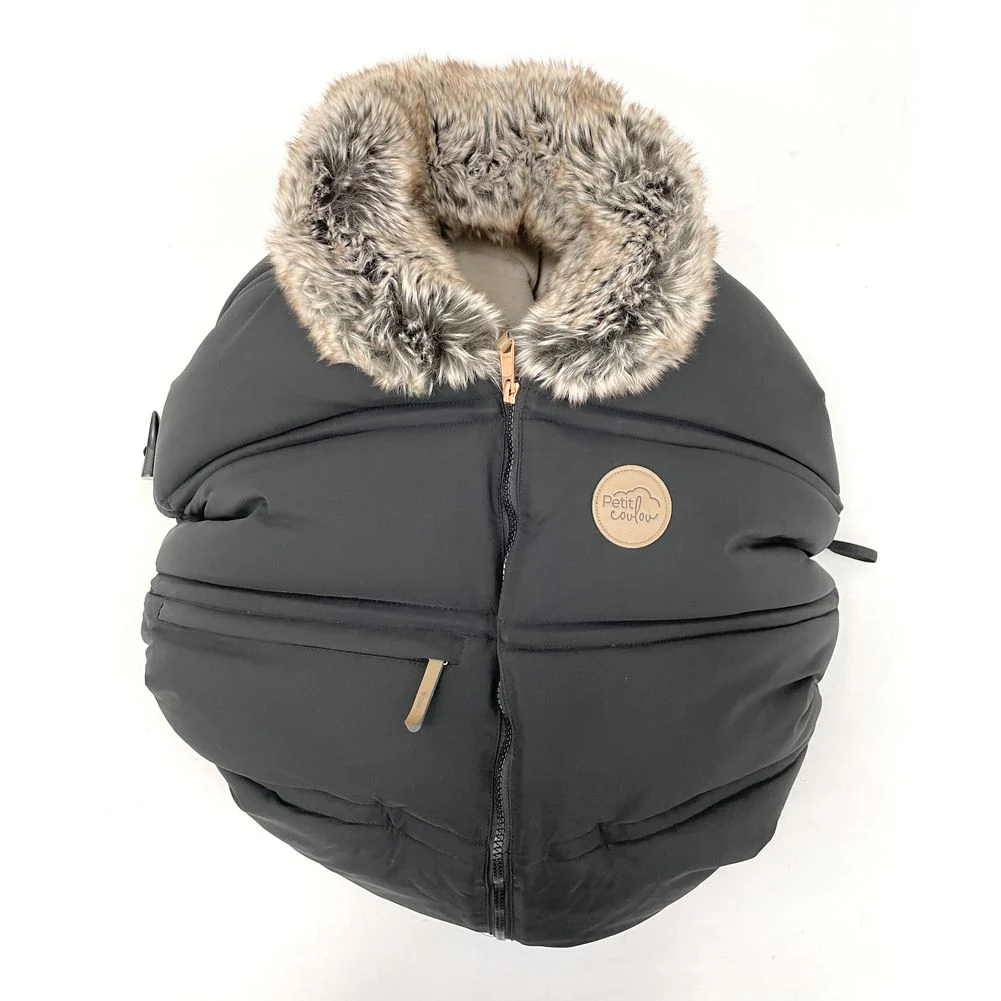 Petit Coulou Winter Cover for Infant Car Seats - Onyx Wolf (Open Box) - Image 4