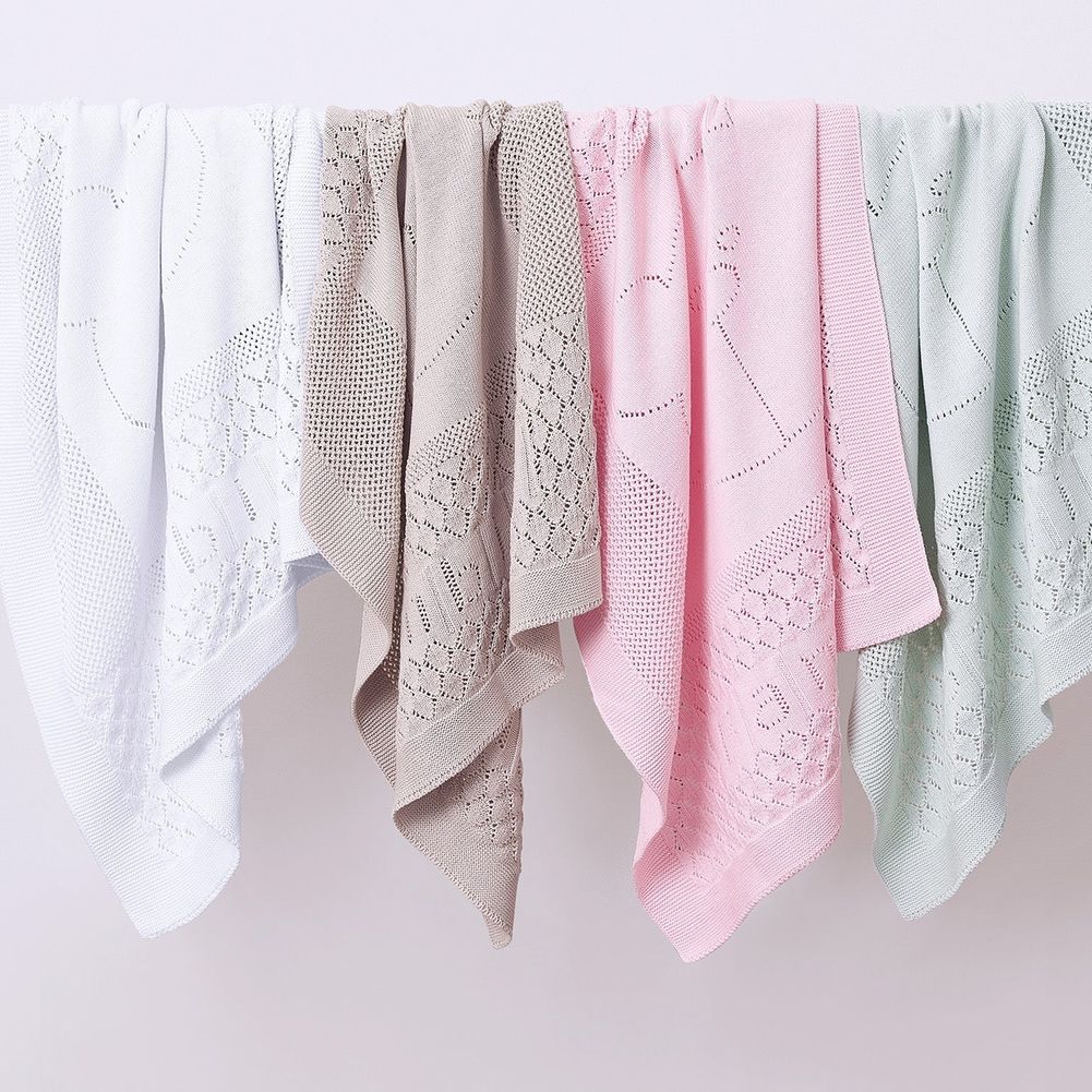 Piccolo Bambino Pointelle Stroller Blanket - Image 2
