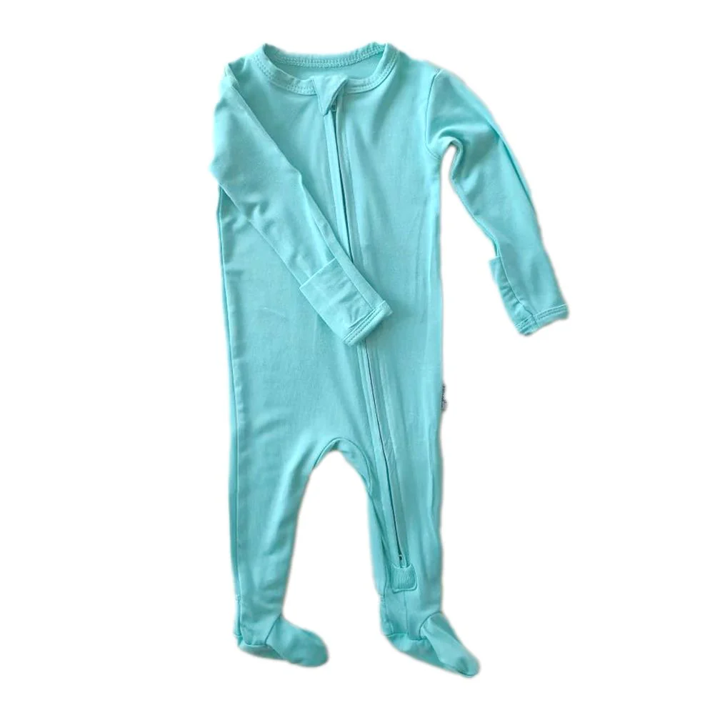 Pip+Phee Bamboo Footed Sleeper - Aqua (6-9 Months, 15-18 lbs)