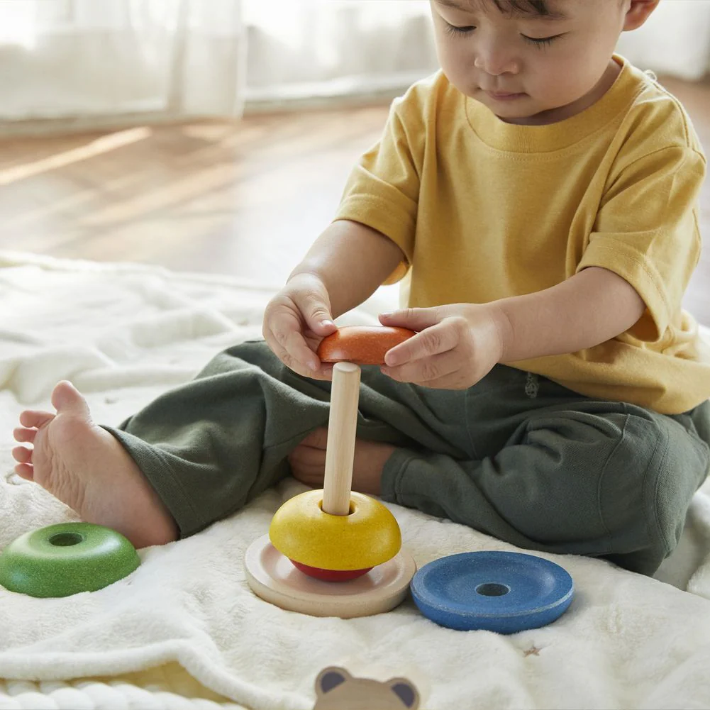 Plan Toys Stacking Rings Wooden Toy Set - Bear - Image 8