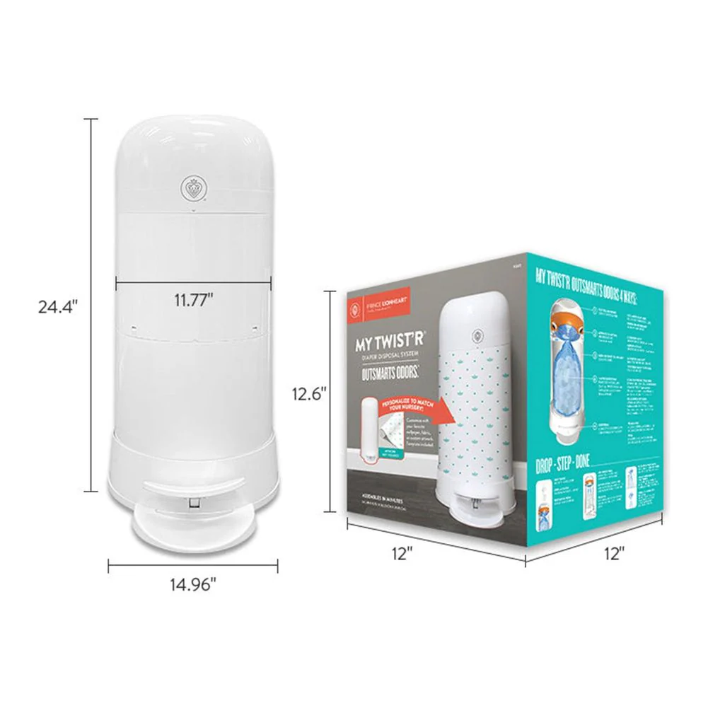 Prince Lionheart My Twist'r Diaper Pail - White - Image 3