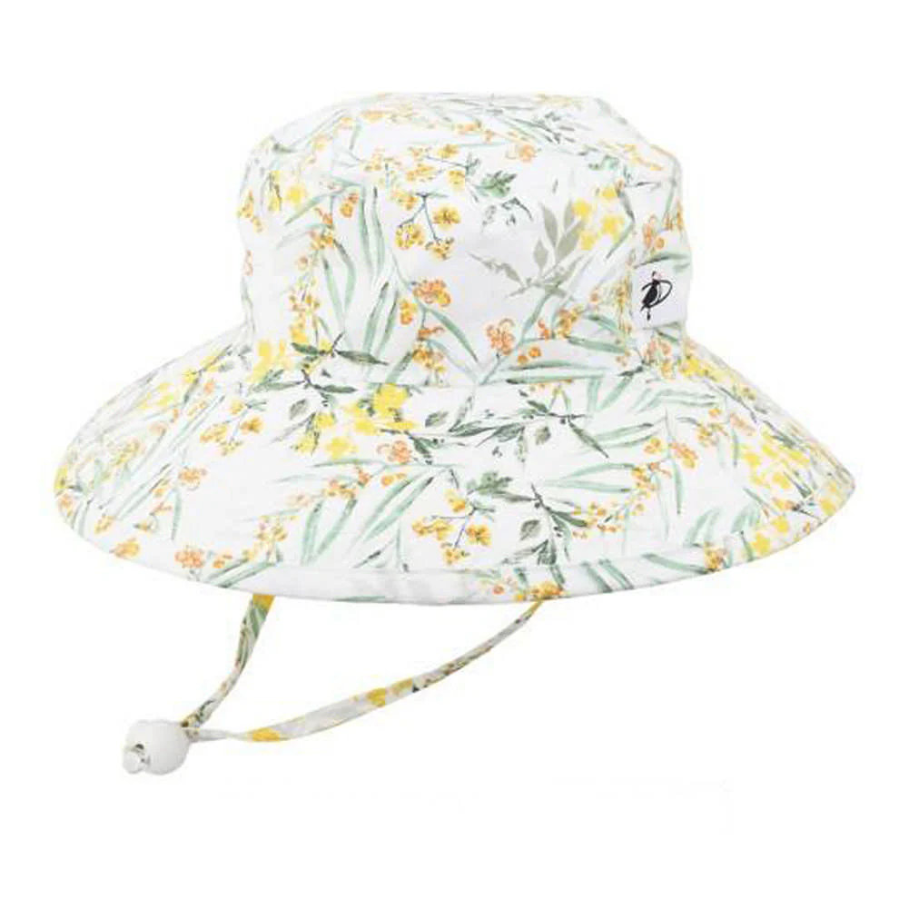 Puffin Gear Cotton Print Sunbaby Child Hat - Pollinator Garden Meadow (XXS, 6-12 Months)