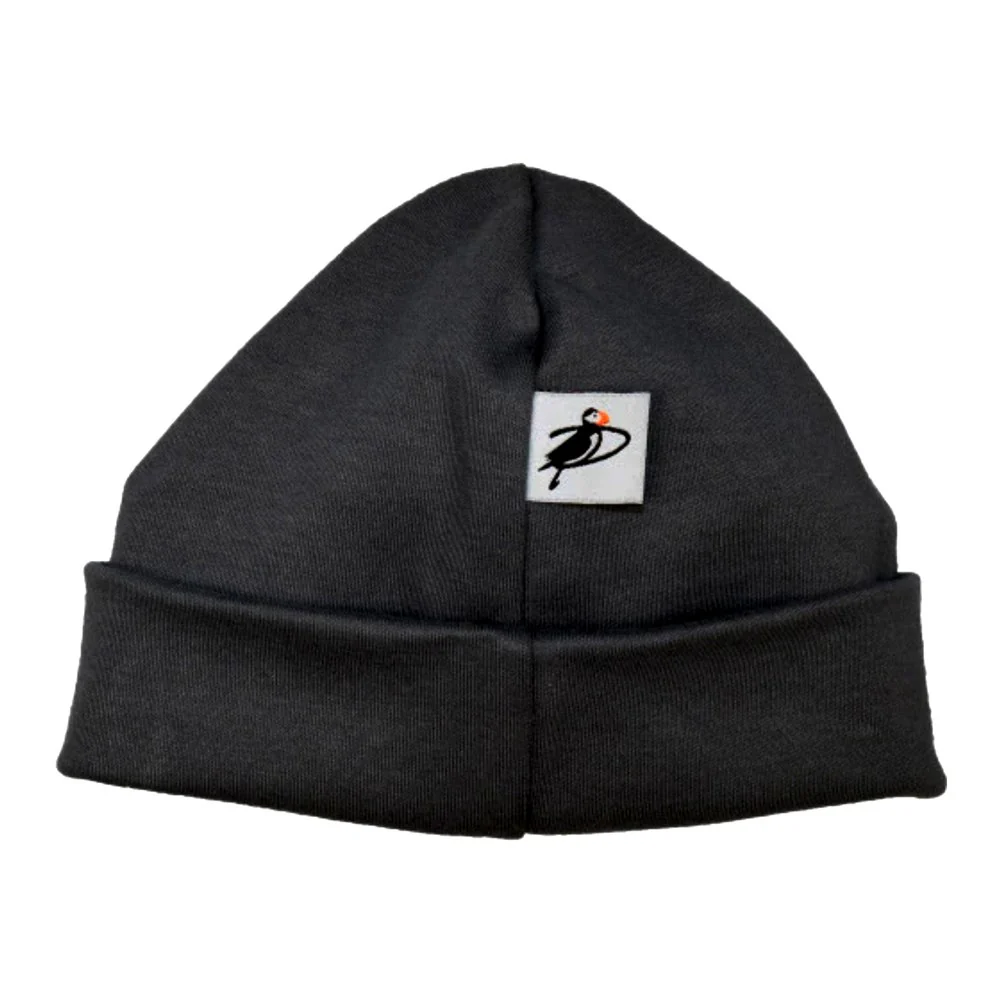 Puffin Gear Organic Cotton Infant Beanie - Black (1M, 0-1 Months)