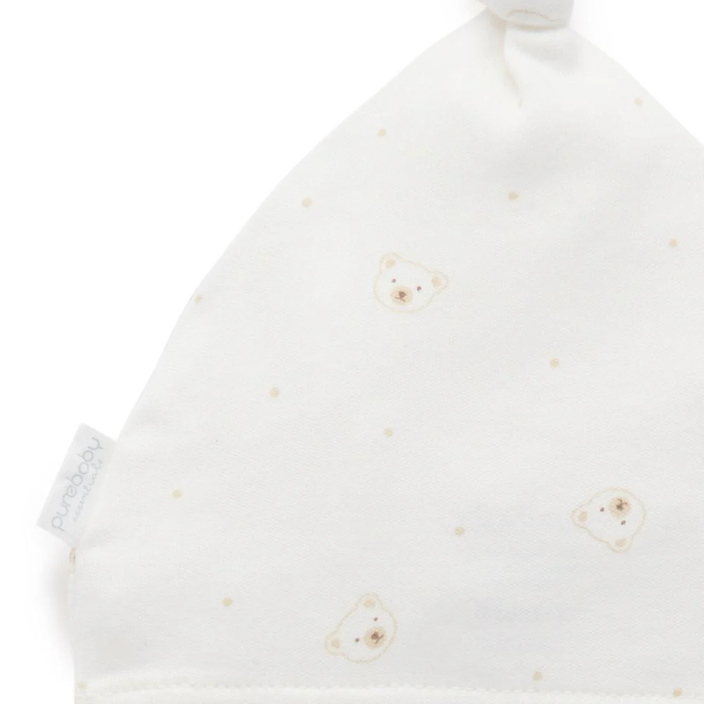 Purebaby 2-Pack Organic Cotton Knot Hat - Image 2