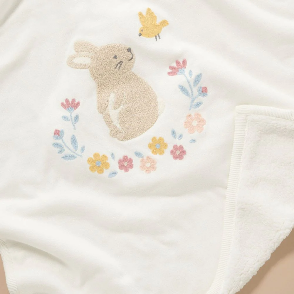 Purebaby Embroidered Plush Lined Blanket - Image 6