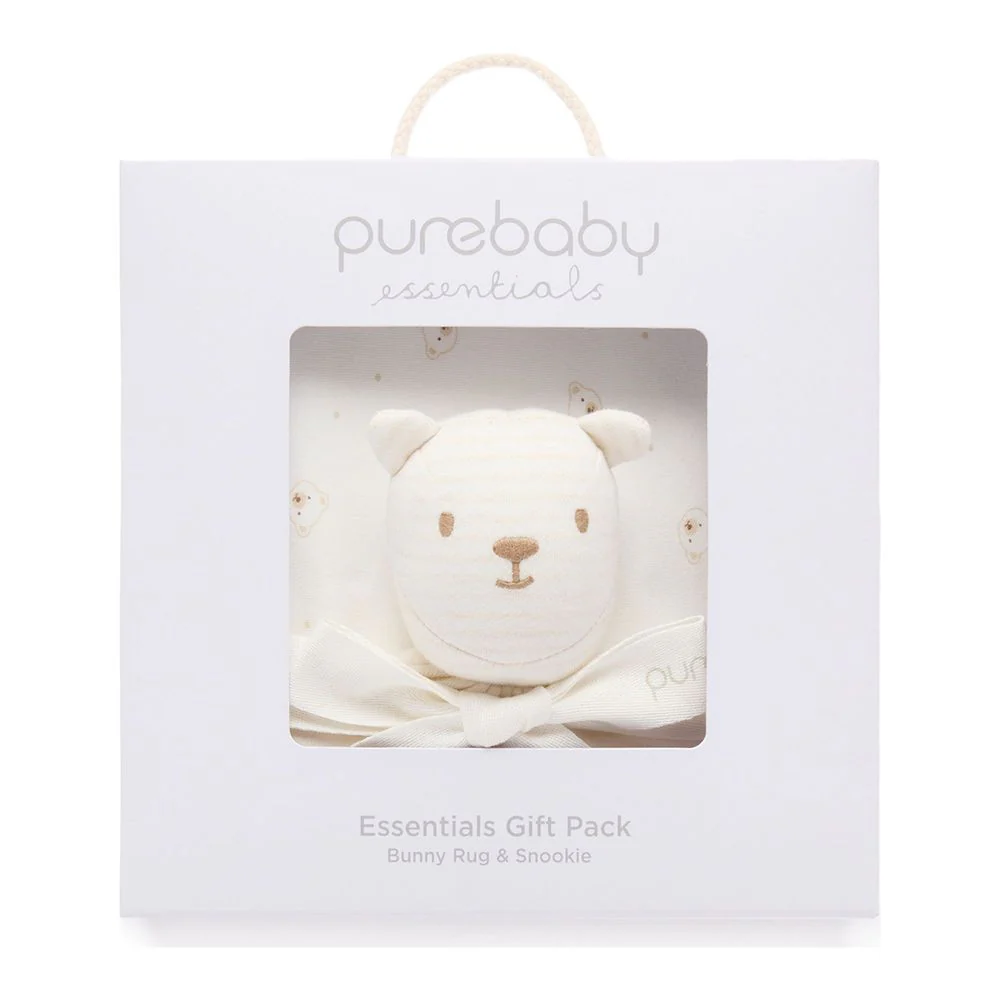 Purebaby Organic Cotton Bunny Rug and Snookie Soother Blanket Set - Image 3
