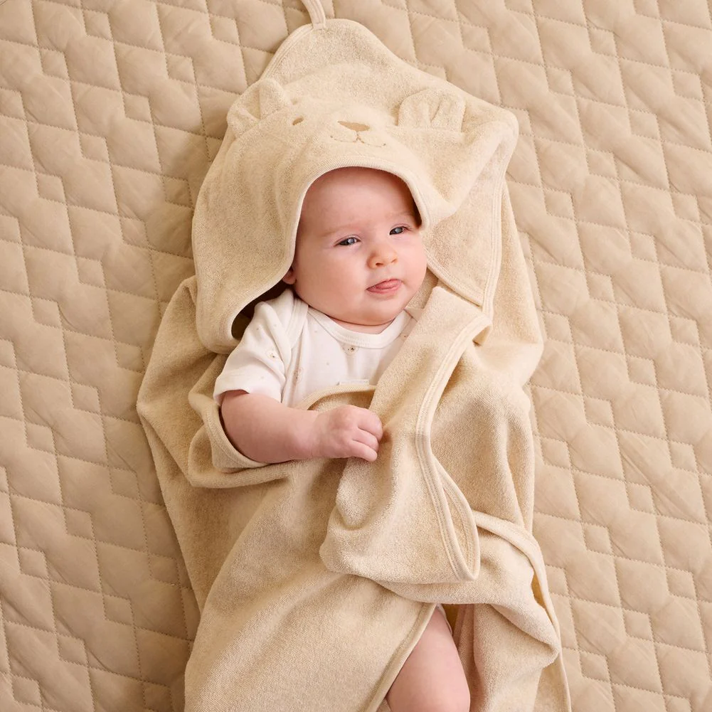 Purebaby Organic Cotton Hooded Bear Towel - Image 4
