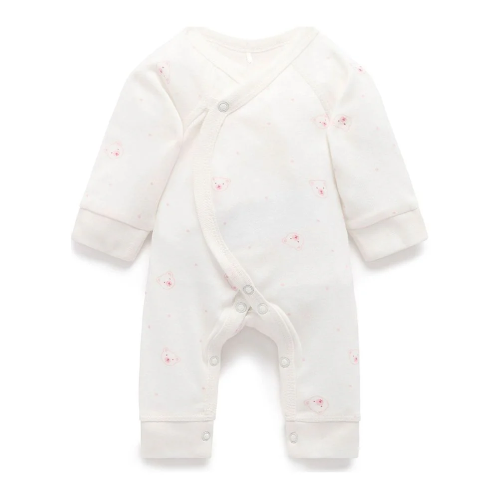 Purebaby Organic Cotton Premie Crossover Long Sleeve Growsuit