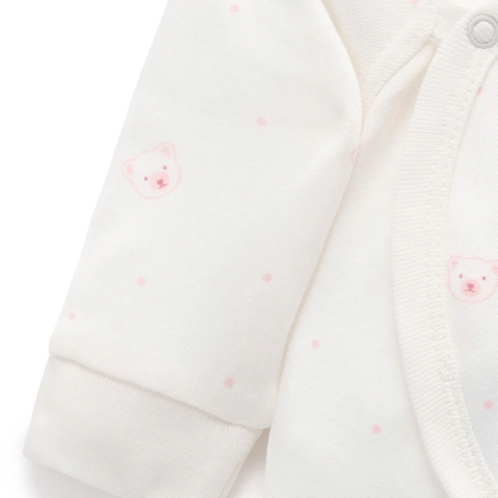 Purebaby Organic Cotton Premie Crossover Long Sleeve Growsuit - Image 2