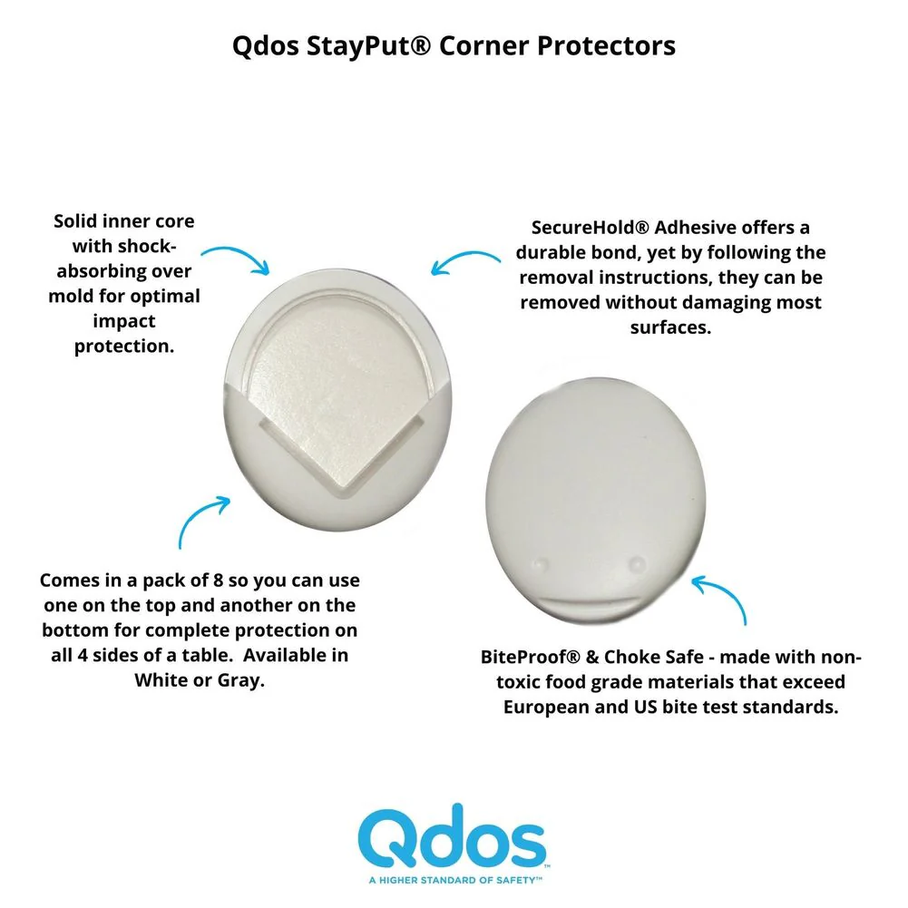 Qdos Corner Protectors - Gray Stay Put 8 Pack - Image 3