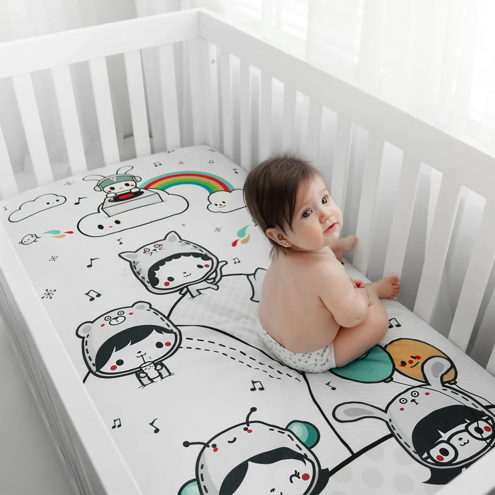 Rookie Humans 100% Organic Cotton Sateen Crib Sheet - Party In My Crib - Image 3