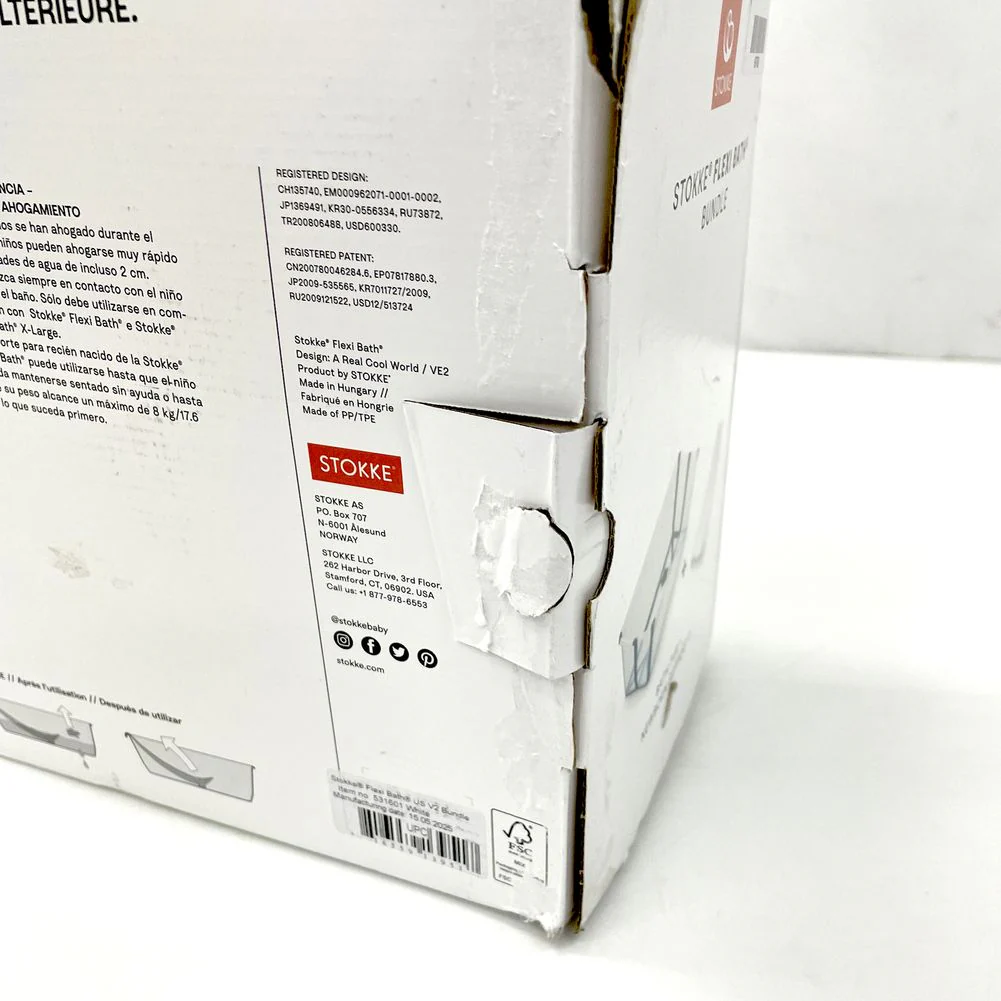 Stokke Flexi Bath Bundle with Heat-Sensitive Plug and Flexi Bath Newborn Support - White (Open Box) - Image 3