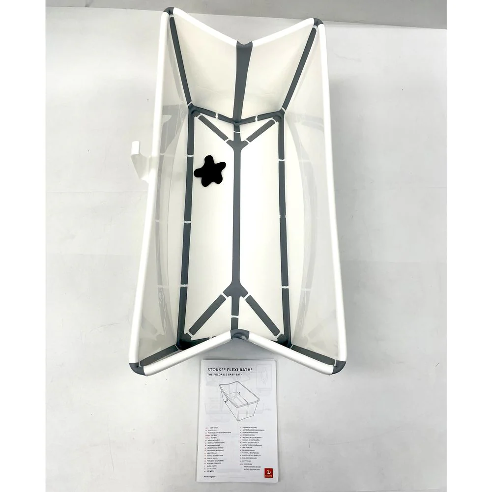 Stokke Flexi Bath Bundle with Heat-Sensitive Plug and Flexi Bath Newborn Support - White (Open Box) - Image 6