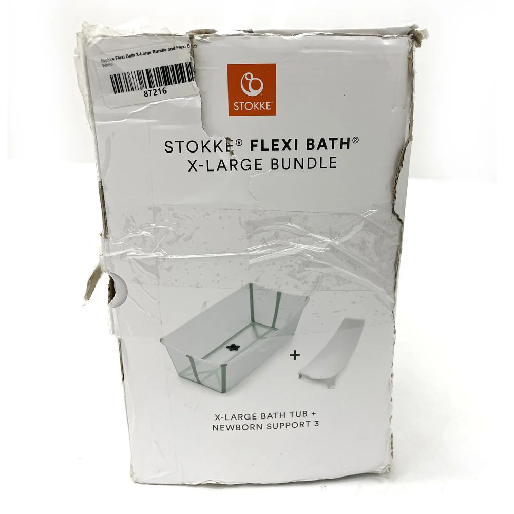 Stokke Flexi Bath X-Large Bundle and Flexi Bath Newborn Support - White (Open Box) - Image 3