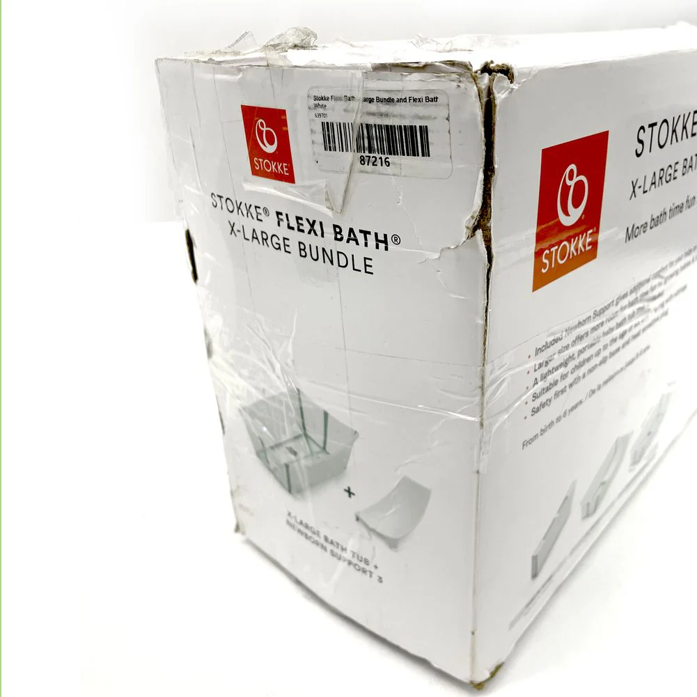 Stokke Flexi Bath X-Large Bundle and Flexi Bath Newborn Support - White (Open Box) - Image 4
