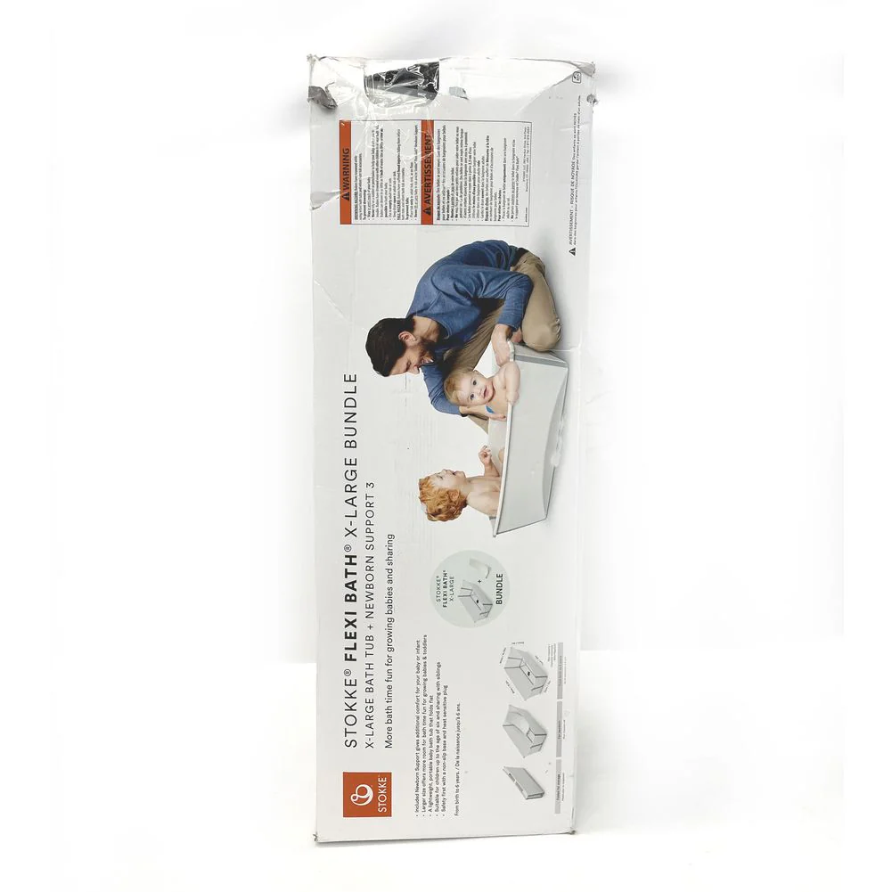 Stokke Flexi Bath X-Large Bundle and Flexi Bath Newborn Support - White (Open Box) - Image 2