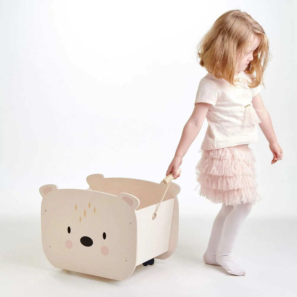 Tender Leaf Wooden Pull-Along Bear Cart - Image 3
