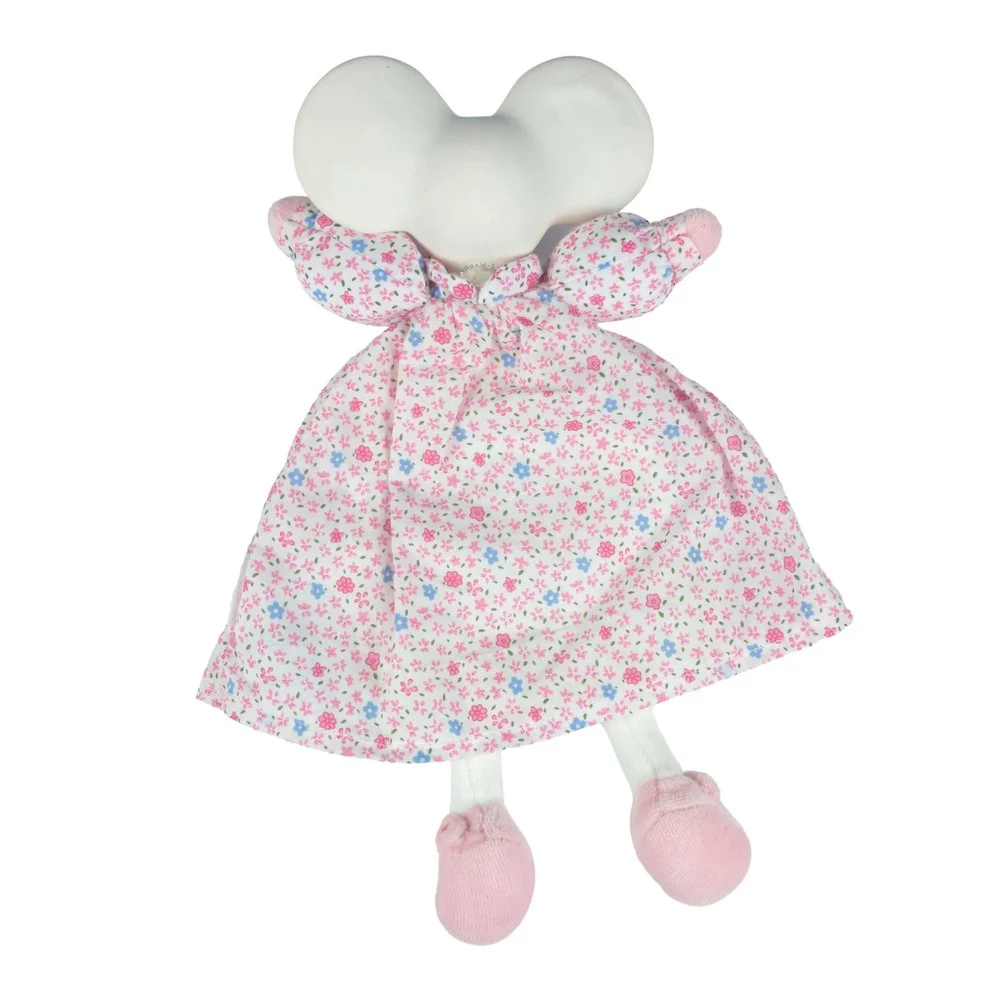 Tikiri Meiya & Alvin Collection Lovey Blanket with Natural Rubber Head - Meiya the Mouse - Image 2