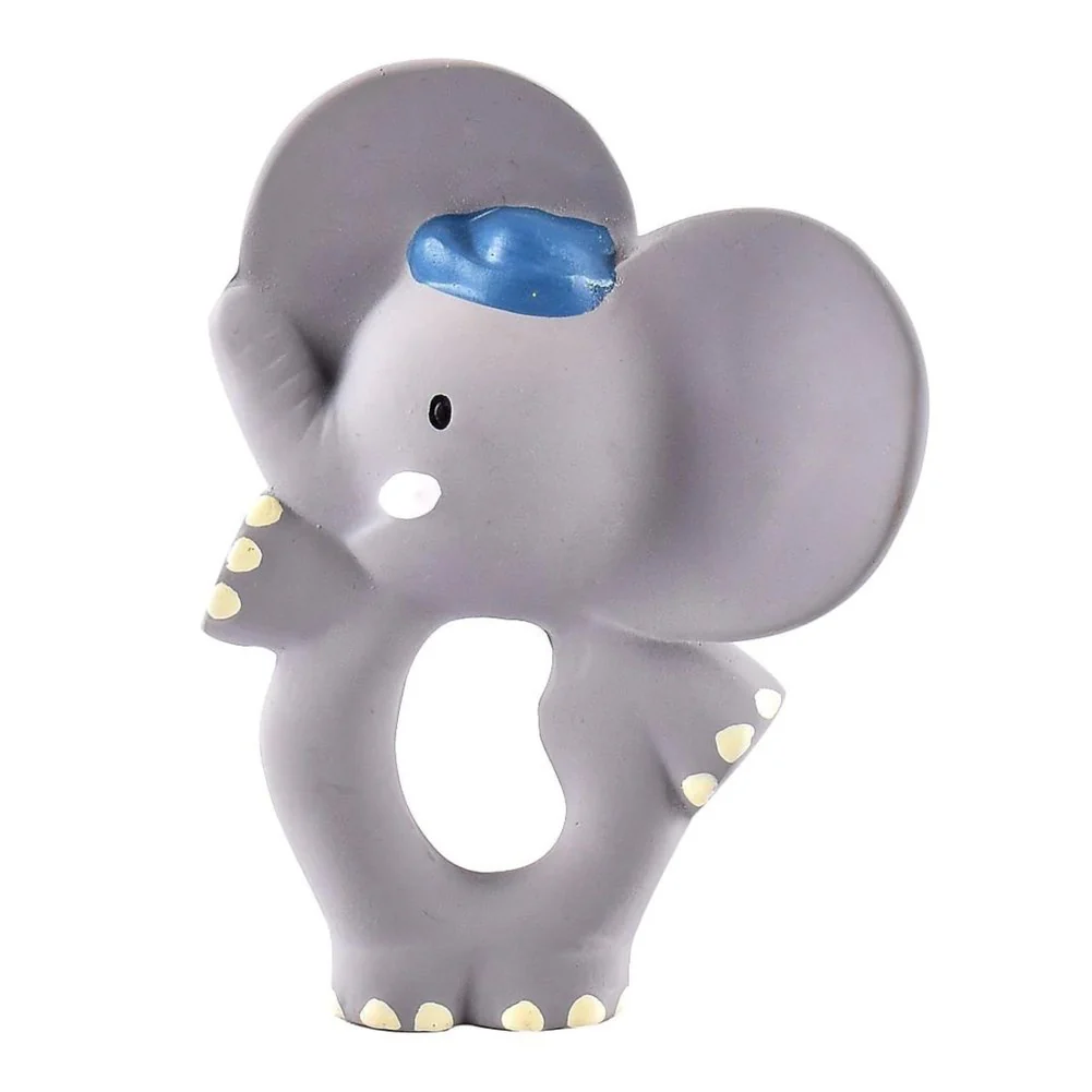 Tikiri Organic Natural Rubber Ring Teether - Alvin the Elephant