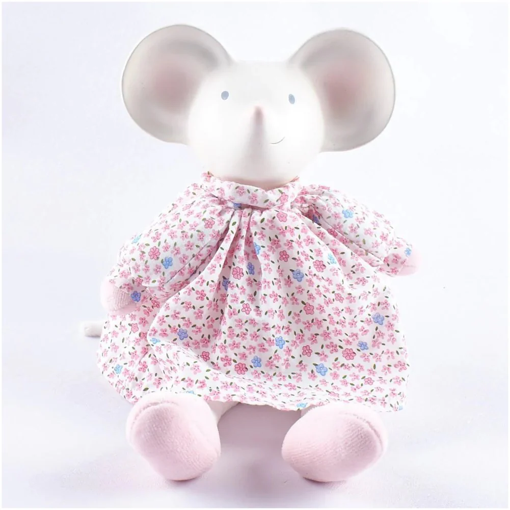 Tikiri Plush Toy with Natural Rubber Head - Meiya the Mouse (9.8 inch) - Image 2