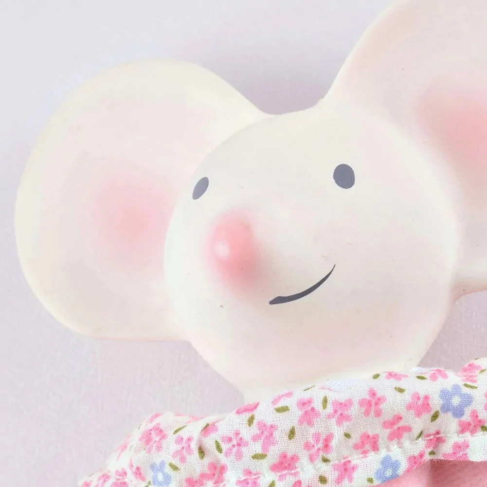 Tikiri Plush Toy with Natural Rubber Head - Meiya the Mouse (9.8 inch) - Image 3