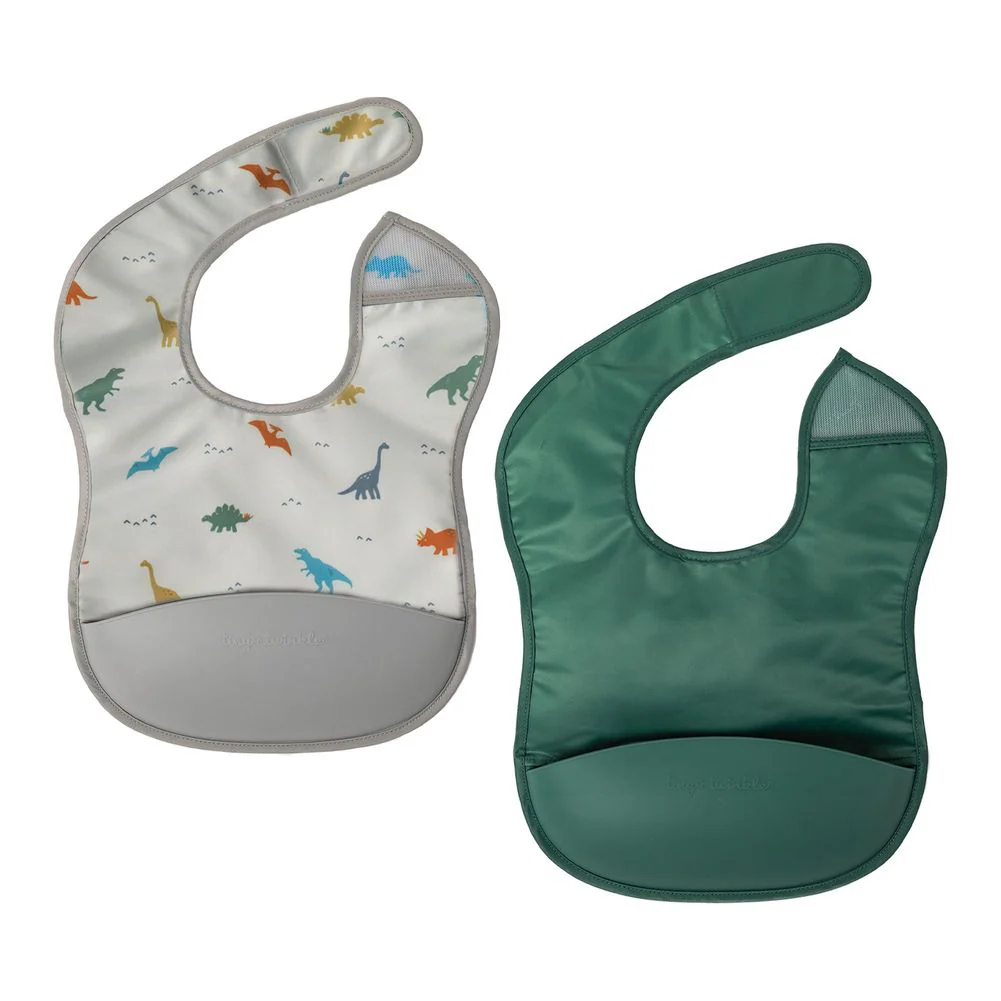Tiny Twinkle 2-Pack Silicone Pocket Bib Set (6 Months+) - Image 2