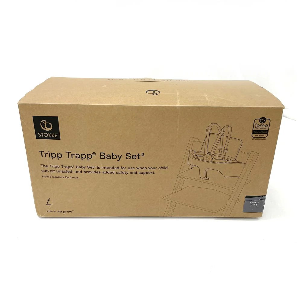 Tripp Trapp Baby Set2 with Harness & Extended Gliders - Storm Grey (Open Box) - Image 2