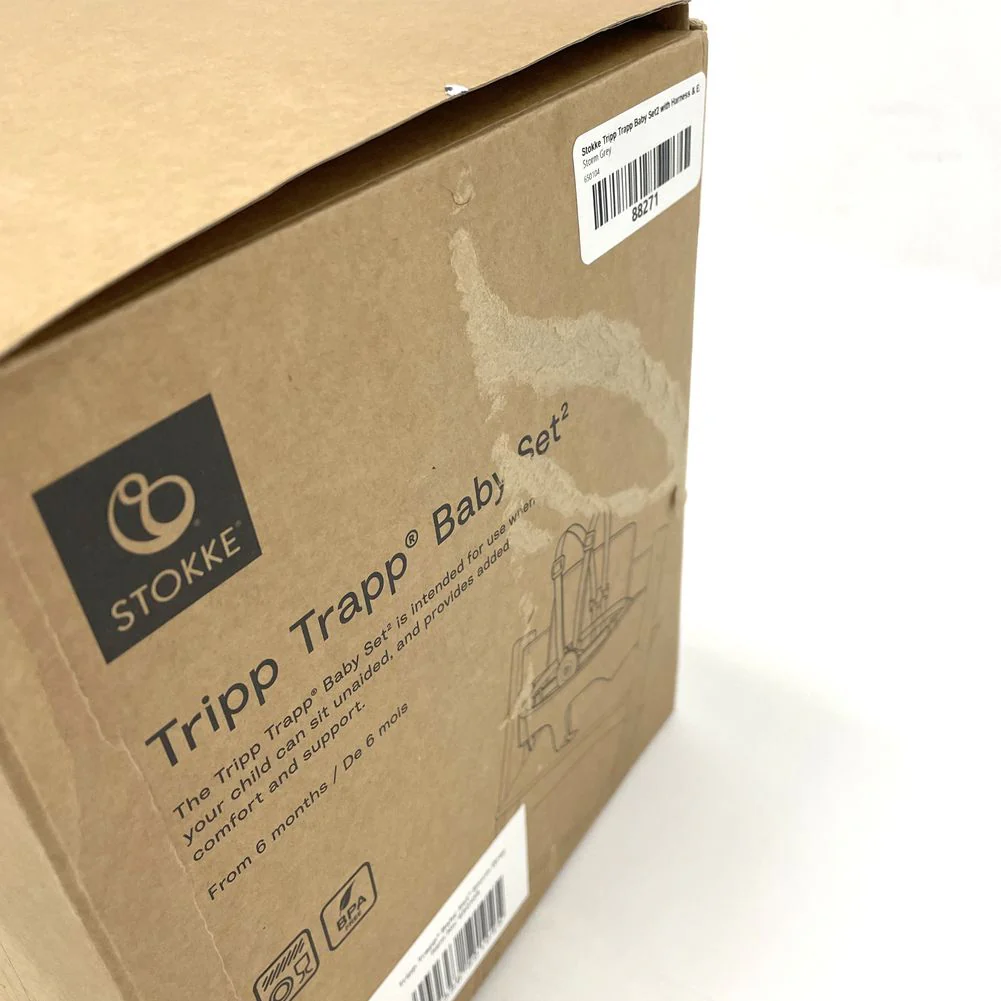 Tripp Trapp Baby Set2 with Harness & Extended Gliders - Storm Grey (Open Box) - Image 3