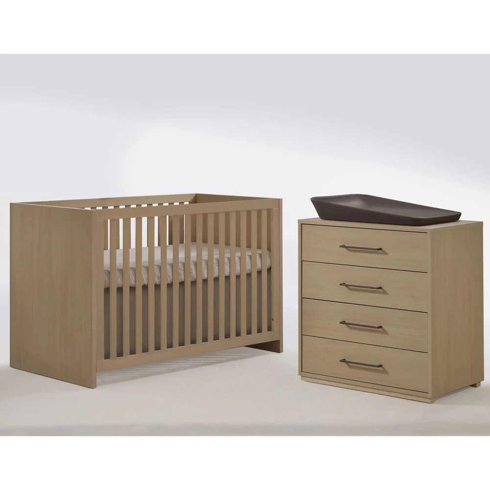 TULIP Contempo Collection Island Crib and 4-Drawer Dresser Set