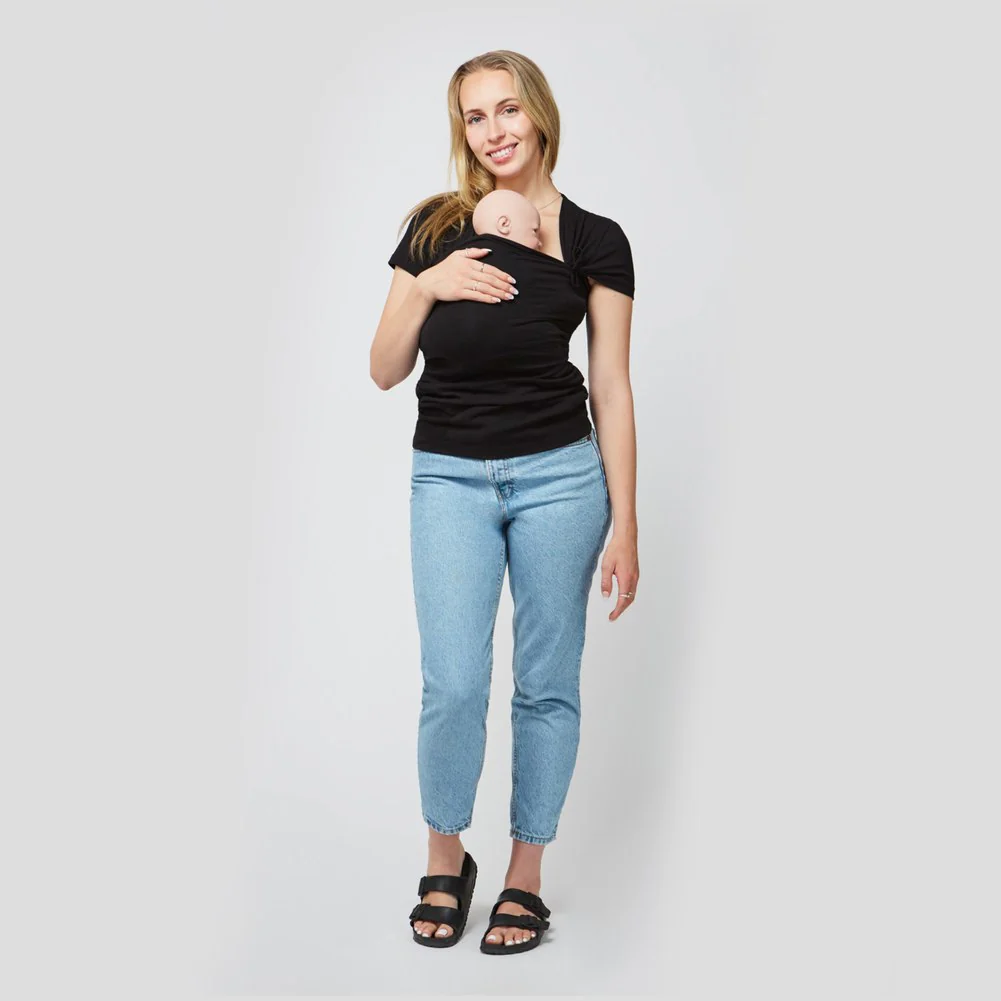 Umana Skin to Skin Baby Wearing T-Shirt for MOM - Black (Large) - Image 2