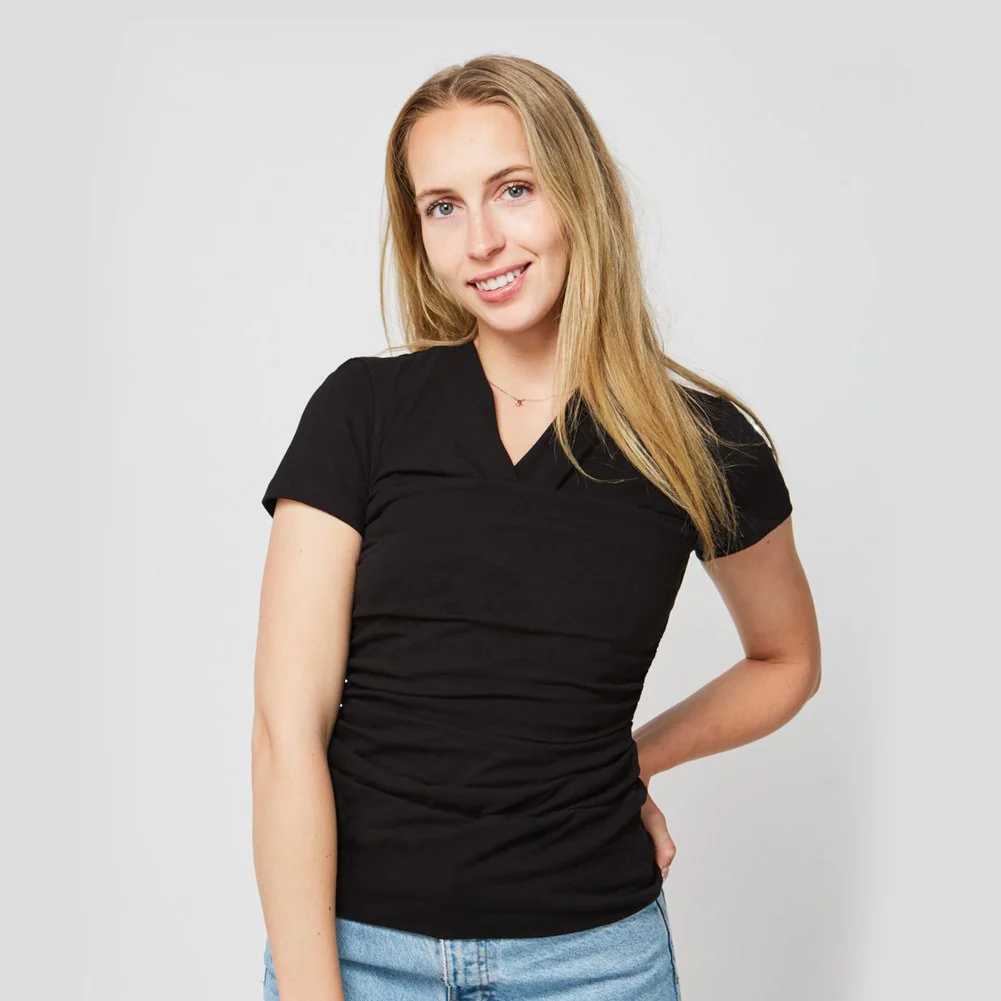 Umana Skin to Skin Baby Wearing T-Shirt for MOM - Black (Large) - Image 4